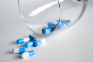 blue and white pills